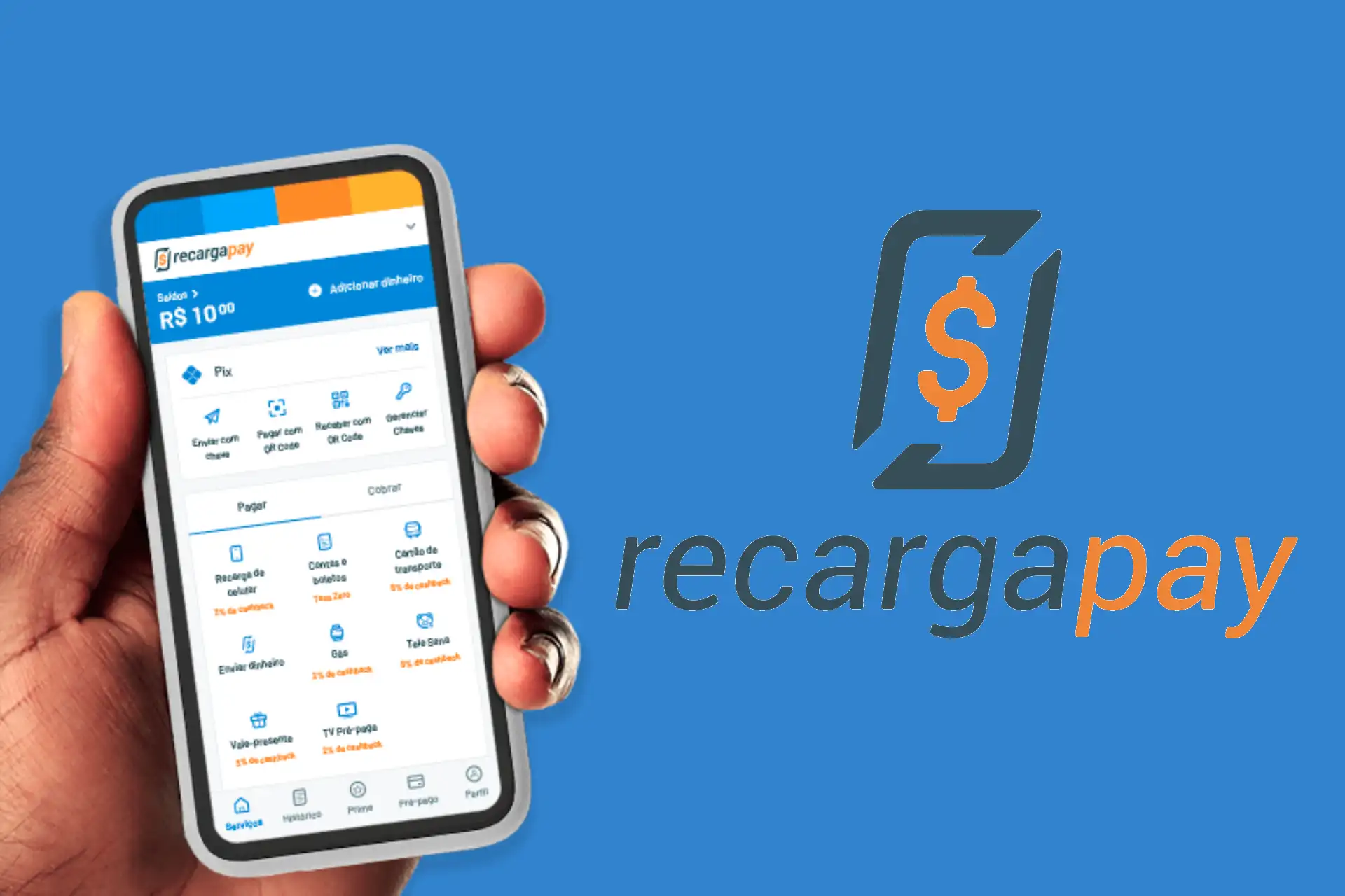 RecargaPay está dando R$ 10 de desconto em recargas de celular