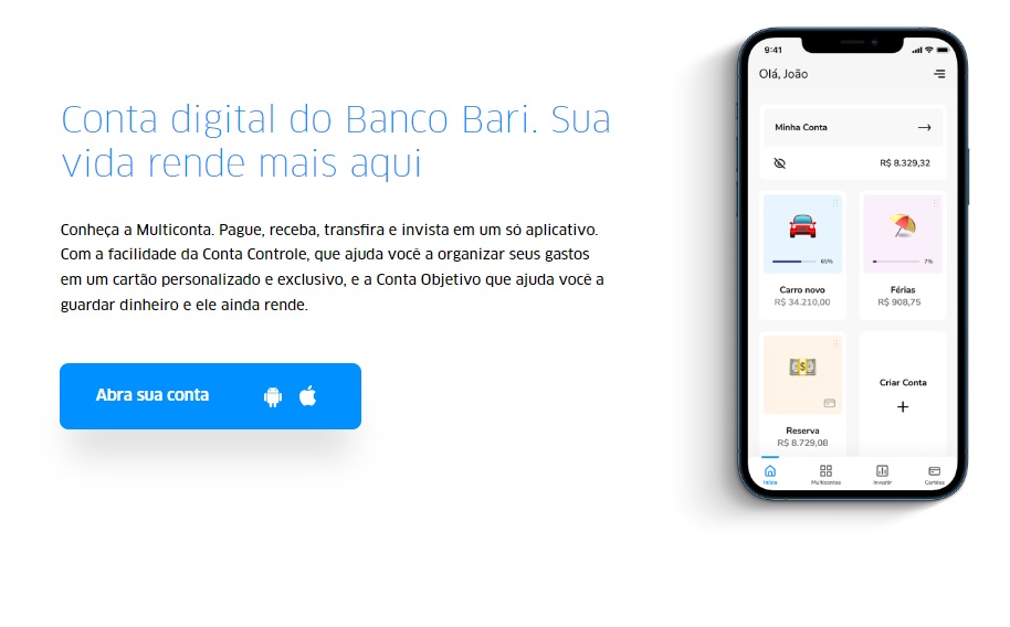 Como abrir a conta digital Banco Bari